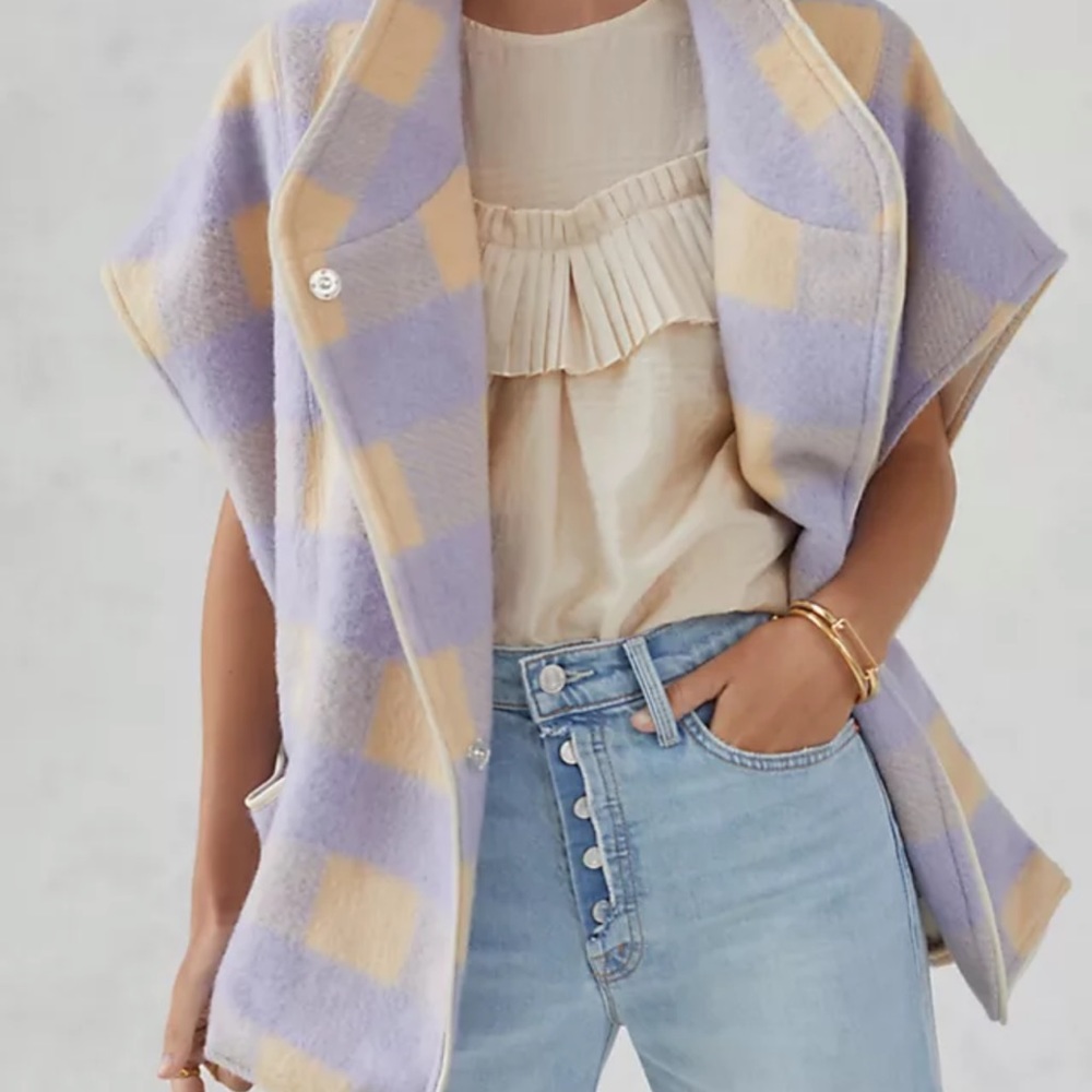 NWT Anderson & Lauth Anthropologie Plaid Capelet One Size $298